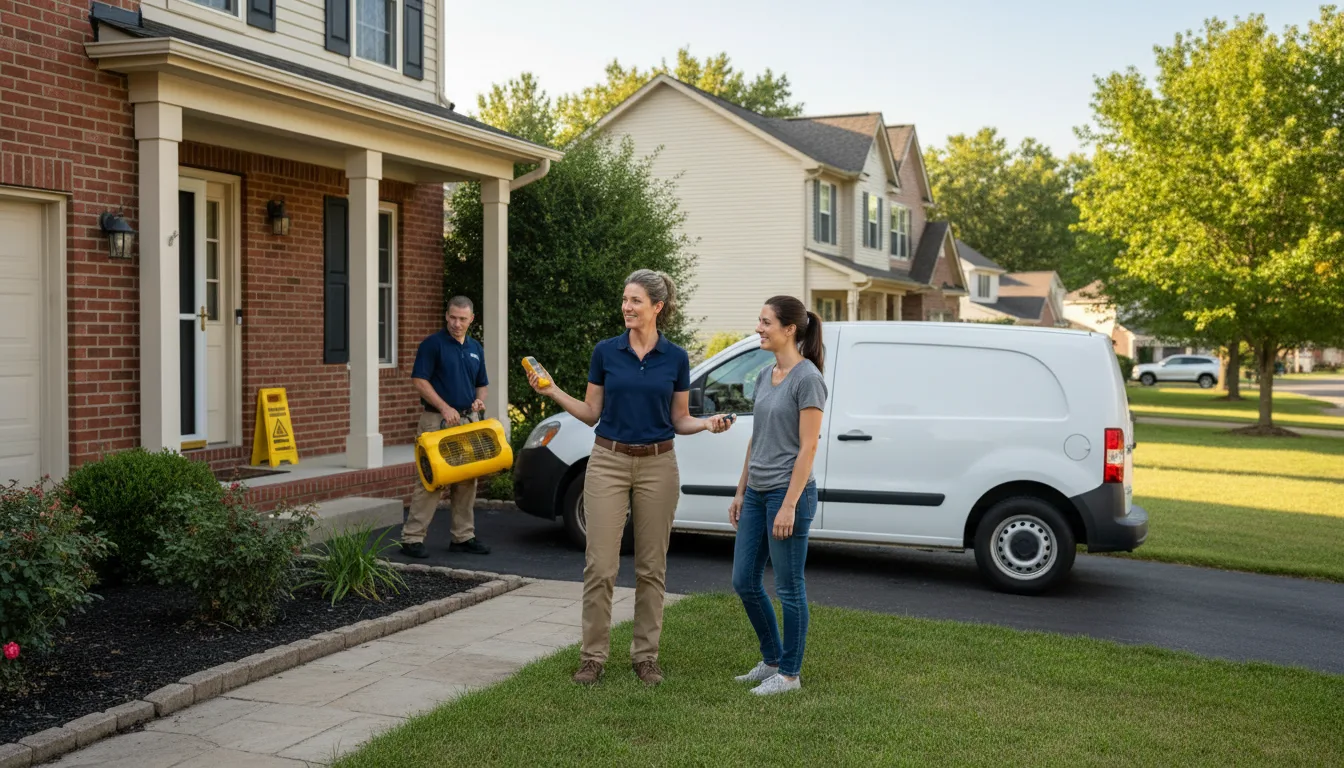 Residential water damage restoration in Baileyville, IL
